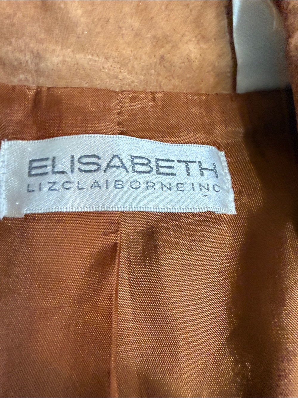 Vintage Elisabeth Liz Claiborne 14 Wool Blazer Leather Trim Academia - Picture 6 of 13
